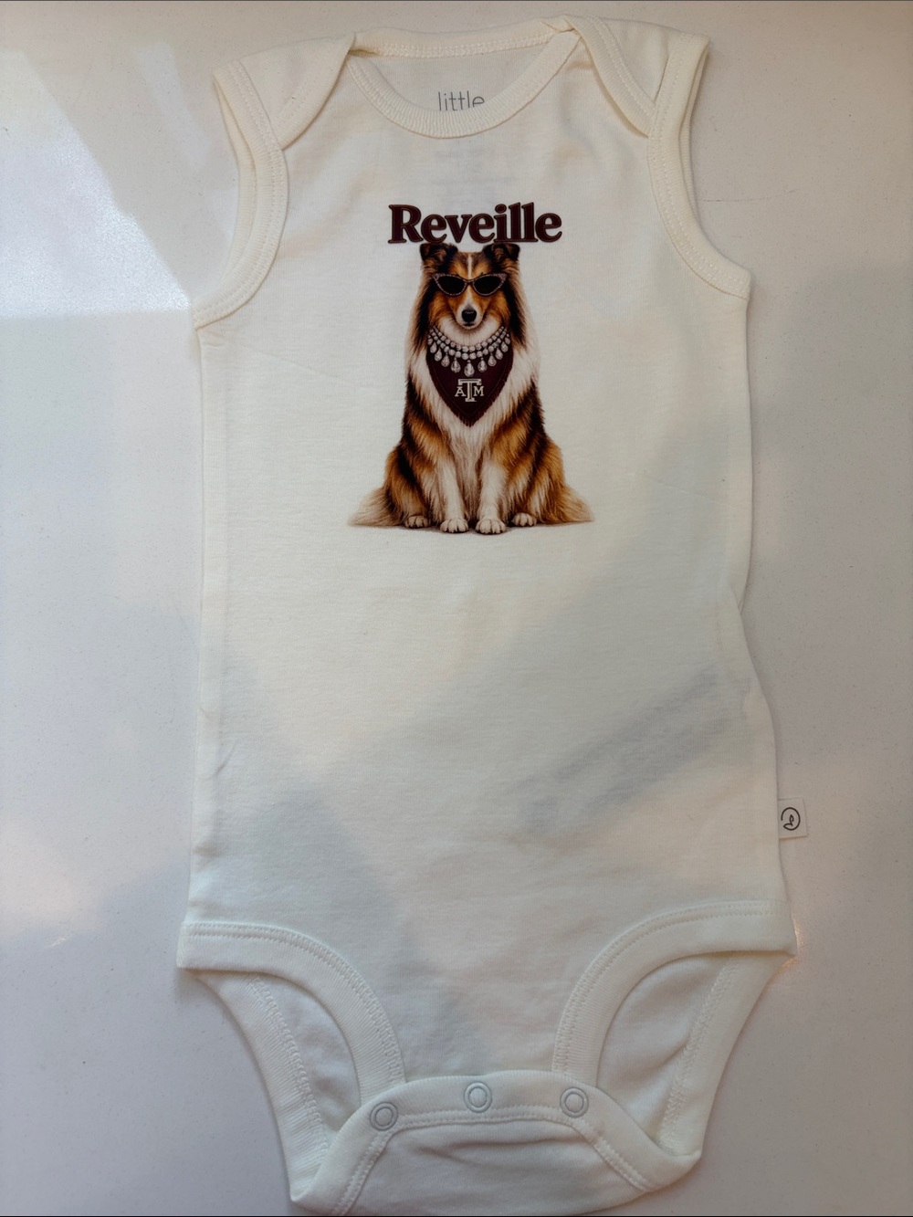 Texas A&M  Reveille Dog Graphic One-Piece Bodysuit 12 mo NWT